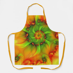 Psychedelic Colourful Modern Abstract Fractal Art Apron