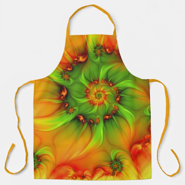Psychedelic Colourful Modern Abstract Fractal Art Apron (Front)