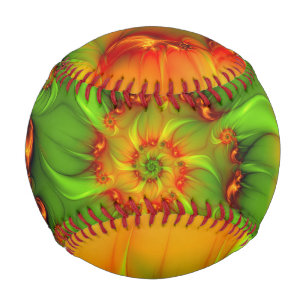 Psychedelic Colourful Modern Abstract Fractal Art Baseball