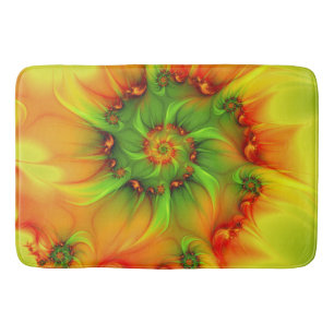 Psychedelic Colourful Modern Abstract Fractal Art Bath Mat