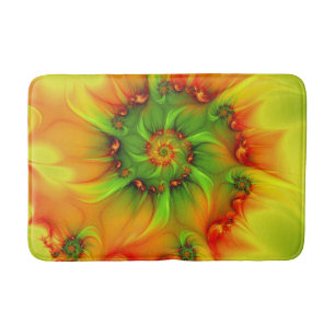 Psychedelic Colourful Modern Abstract Fractal Art Bath Mat