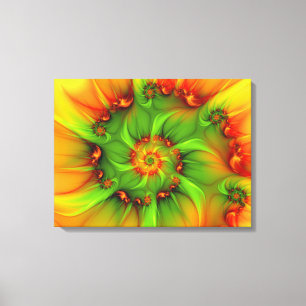 Psychedelic Colourful Modern Abstract Fractal Art Canvas Print