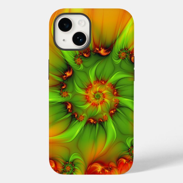 Psychedelic Colourful Modern Abstract Fractal Art Case-Mate iPhone Case (Back)