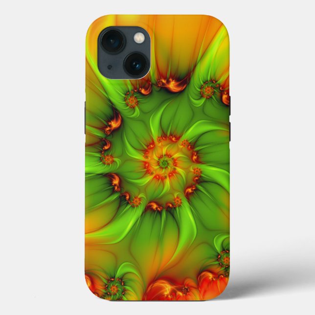 Psychedelic Colourful Modern Abstract Fractal Art Case-Mate iPhone Case (Back)