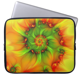 Psychedelic Colourful Modern Abstract Fractal Art Laptop Sleeve