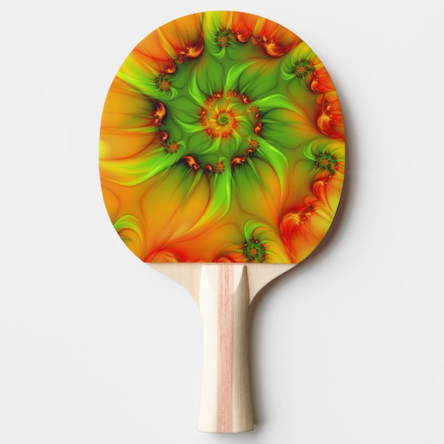 Psychedelic Colourful Modern Abstract Fractal Art Ping Pong Paddle (Front)