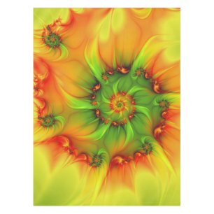 Psychedelic Colourful Modern Abstract Fractal Art Tablecloth