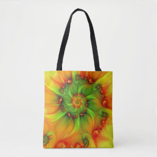 Psychedelic Colourful Modern Abstract Fractal Art Tote Bag