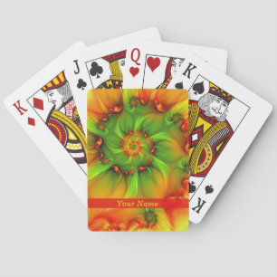 Psychedelic Colourful Modern Abstract Fractal Name Playing Cards