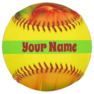 Psychedelic Colourful Modern Abstract Fractal Name Softball
