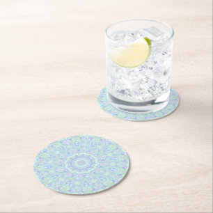 Psychedelic Colourful Ornate Hippie Mandala Round Paper Coaster