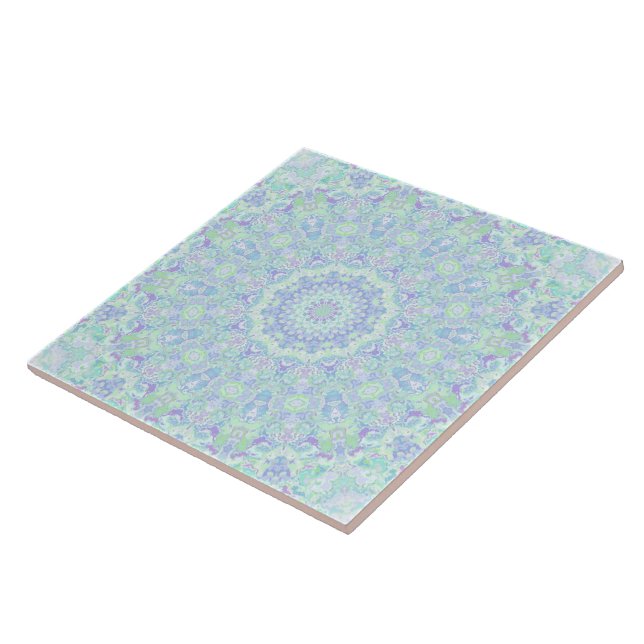 Psychedelic Colourful Pastel Ornate Hippie Mandala Tile (Side)