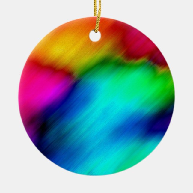 Psychedelic Colours Ceramic Tree Decoration (Front)