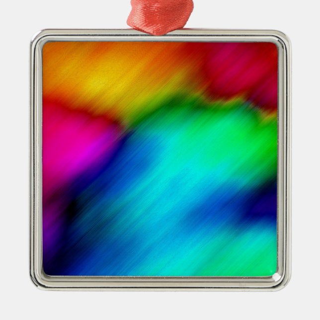 Psychedelic Colours Metal Tree Decoration (Front)