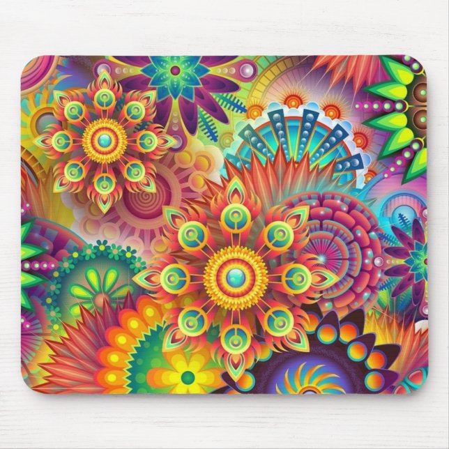 Psychedelic Customised Mousepad, Tie Dye Mouse Pad (Front)