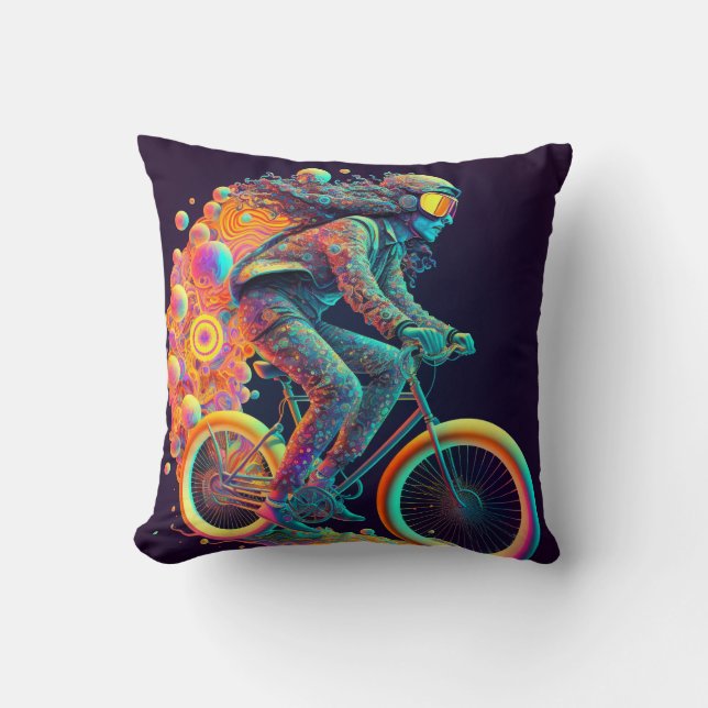 Psychedelic Cyclist  , cycling.   Cushion (Front)