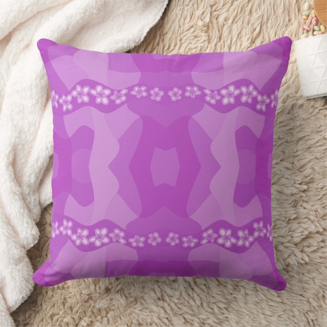 Psychedelic Daisy Chain Patchwork - Purple 2 Cushion (Blanket)