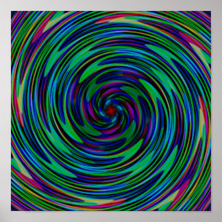 Psychedelic Dark Swirls Poster