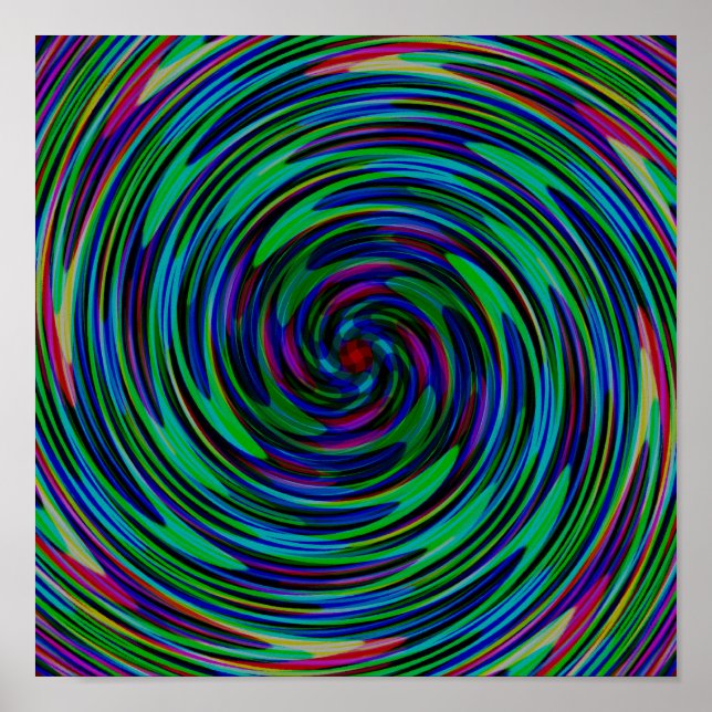 Psychedelic Dark Swirls Poster (Front)
