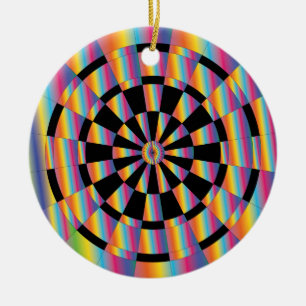 Psychedelic Dartboard Ceramic Tree Decoration