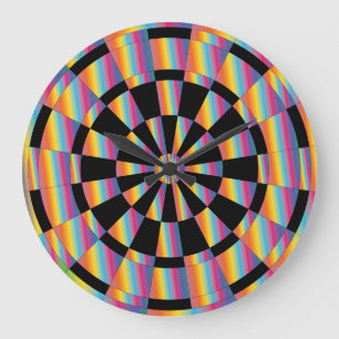 Psychedelic Dartboard Large Clock