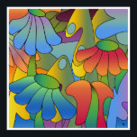 Psychedelic Daydream Poster<br><div class="desc">This psychedelic poster features dream like flowers and trees in a array of gradient colours.</div>