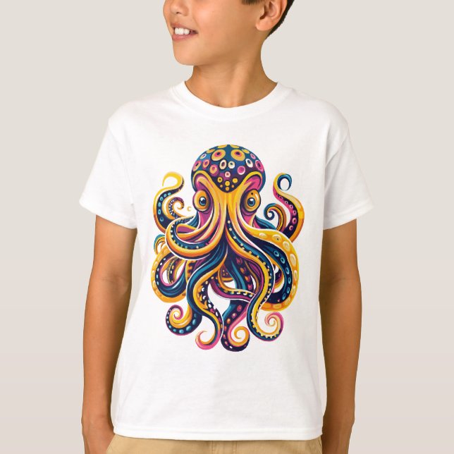 Psychedelic Deep Sea Octopus T-Shirt (Front)