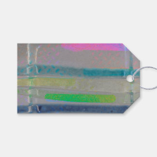 Psychedelic design bright colour stripe gift tags