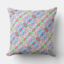 Psychedelic Diagonal Rainbow Reversible Boho Cushion