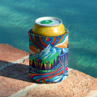 Psychedelic Disc Golf Course Can Cooler