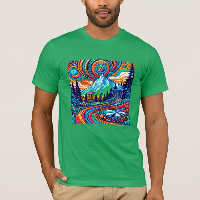 Psychedelic Disc Golf Course  T-Shirt (Front)