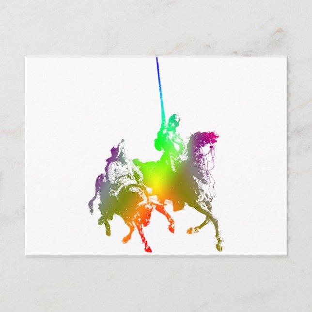 Psychedelic Don Quixote and Sancho Panza Postcard (Front)