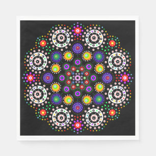 Psychedelic Dot Mandala   Napkin