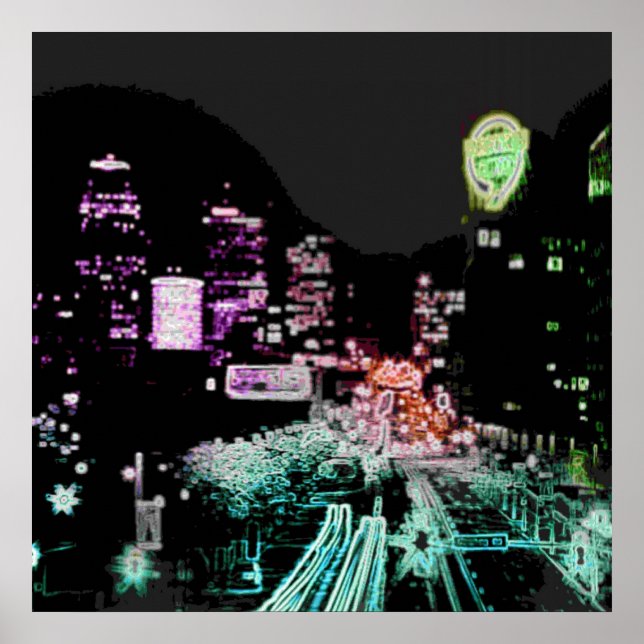 Psychedelic Downtown Kansas City Poster (Front)