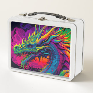 Psychedelic Dragon Design Metal Lunch Box