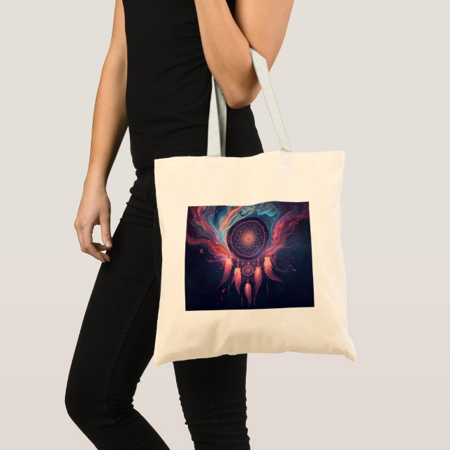 Psychedelic dream catcher tote bag (Front (Product))
