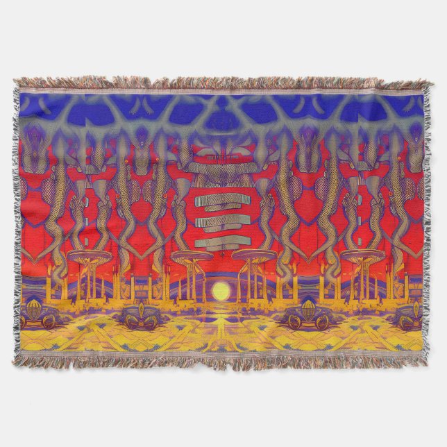 Psychedelic Dreamland Throw Blanket (Front)
