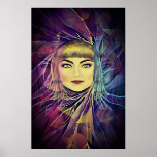 Psychedelic Dreamy Girl - Surrealism Painting Poster