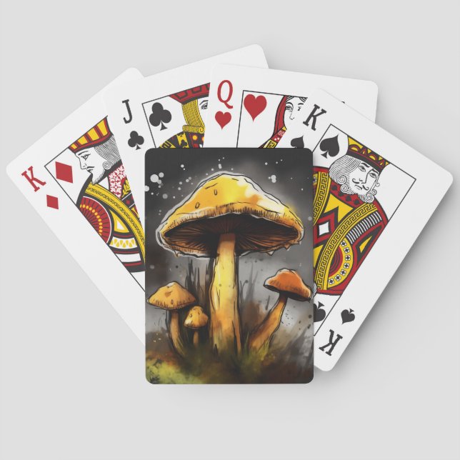 Psychedelic Earthy Mushrooms Generative AI Playing Cards (Back)