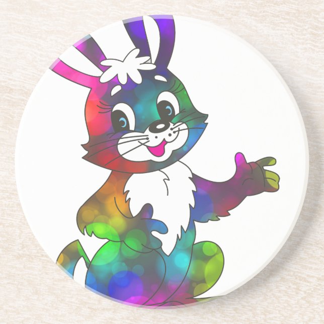 psychedelic easter bunny coaster (Front)