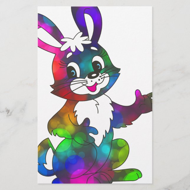 psychedelic easter bunny stationery (Front)