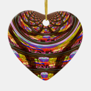 Psychedelic Easter Kaleidoscope Art Print Ceramic Tree Decoration
