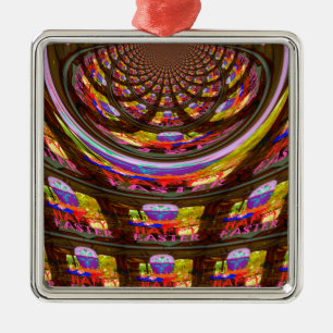 Psychedelic Easter Kaleidoscope Art Print Metal Tree Decoration