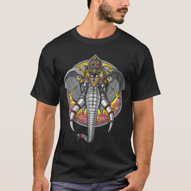 Psychedelic Elephant Ganesha T-Shirt (Front)