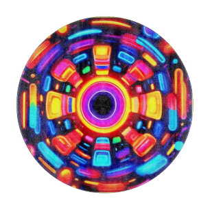 Psychedelic Energy Burst Cutting Board