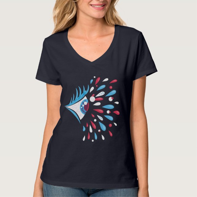 Psychedelic Eye Bright Colourful Splash T-Shirt (Front)