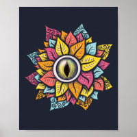 Psychedelic Eye Flower Art – Colourful Petals