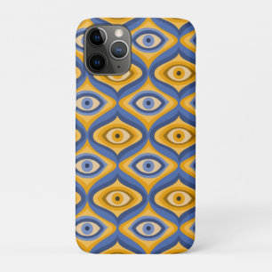 Psychedelic eye pattern indigo blue yellow Case-Mate iPhone case