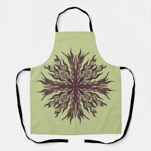 Psychedelic Eye Plant - Surreal Botanical Mandala Apron