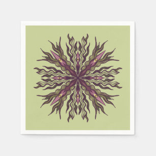 Psychedelic Eye Plant - Surreal Botanical Mandala Napkin